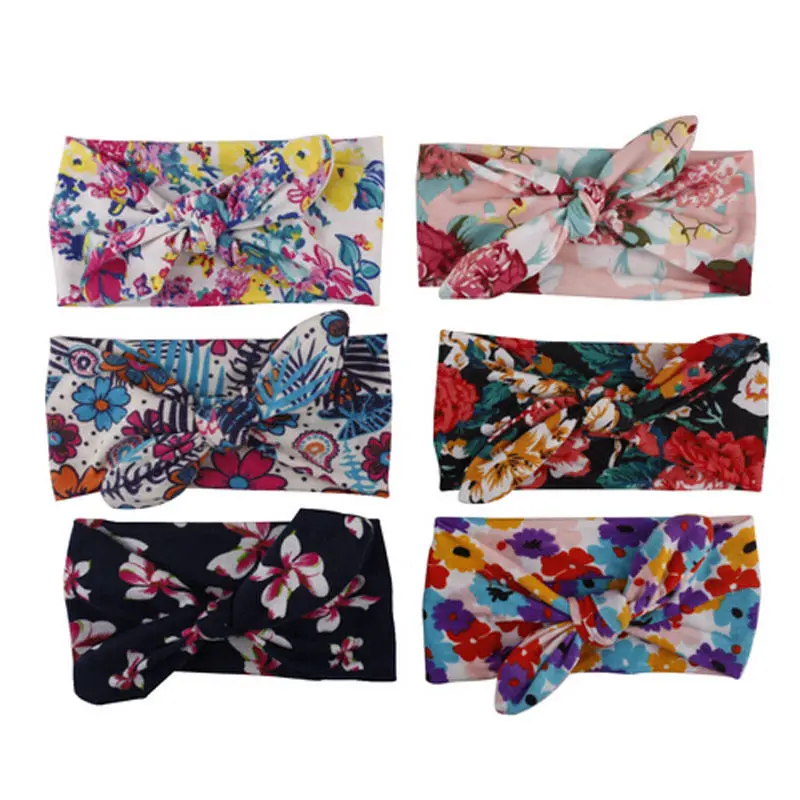 Cinta el&aacute;stica para el pelo para reci&eacute;n nacido, bandana Bohemia colorida para beb&eacute;, tocado bonito y dulce, lazo-1