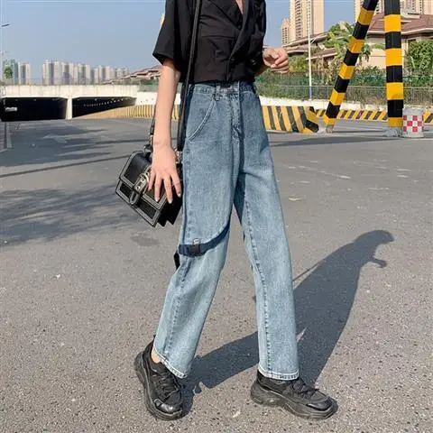 

2020 New Autumn Women Oversized Jeans Denim Pants Hip Hop Harem Pants Vintage Casual Fashion Straight Loose Trousers E394