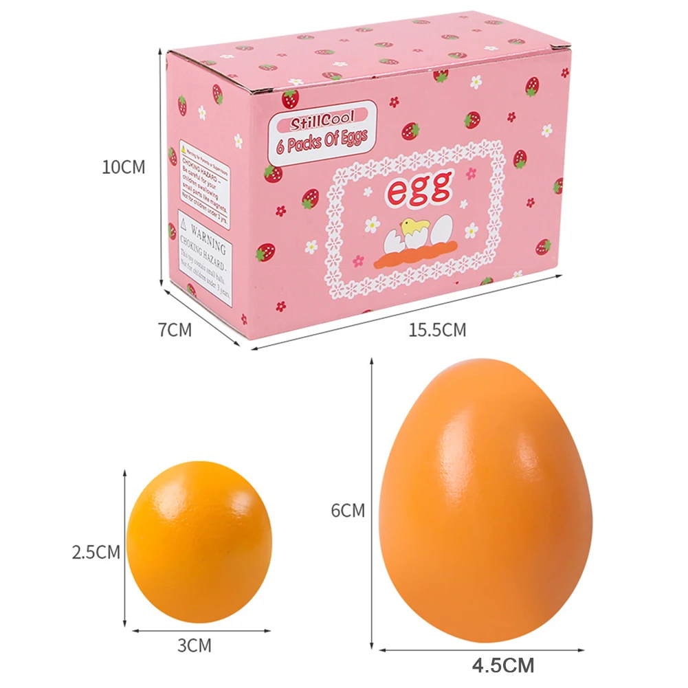 

6pcs/set Children Wooden Simulation Magnetic Egg Kitchen Pretend Wooden Simulation Hobbies Set Children Play Easter Toy