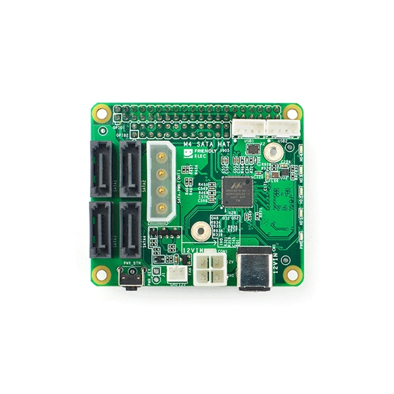 Плата расширения NanoPi M4B/M4V2 PCIe на 4 порта SATA3.0 плата NAS RK3399 Штабелируемый дизайн