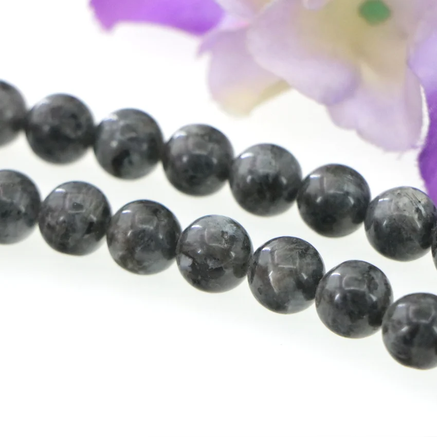 Натуральный камень 10 мм Черный Серый лабрадорит сделай сам круглые бусины
