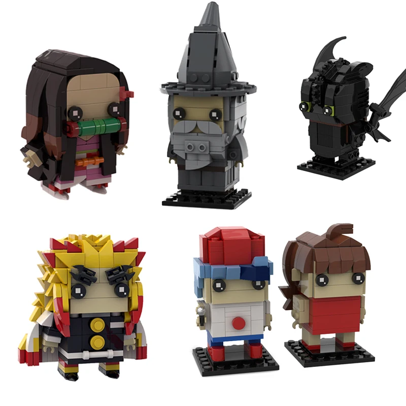 

MOC 2021 NEW Mini Brickheadz Character Building Blocks Set Wizard Flame Boy Idea Assemble Figure Bricks Toys For Children Gifts