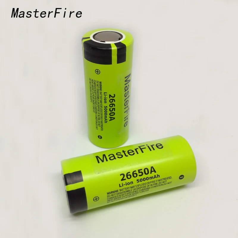 

MasterFire 100% Original For Panasonic 3.7V 26650A 26650 High Capacity 5000mAh Max 10A Discharge Rechargeable Lithium Battery