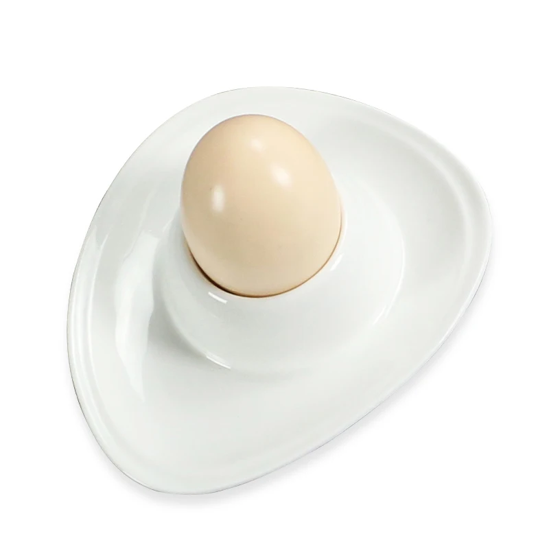 2pcs white ceramic egg cup creative breakfast egg holder practical egg stand egg rack square egg shaped kitchen gadgets egg mold free global shipping