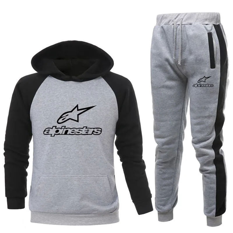 

2021 European and American style men's fall/winter hoodie fashion printed sports sweater men's casual sports suit size 2XL 3XL