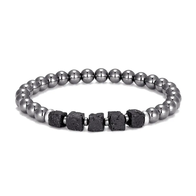 Браслеты ручной работы для мужчин и женщин винтажный браслет из лавового камня