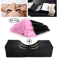 lash pillow headrest neck support eyelash pillow and 50pcs microbrush make up eyeshadow applicator softly eyelash accessories