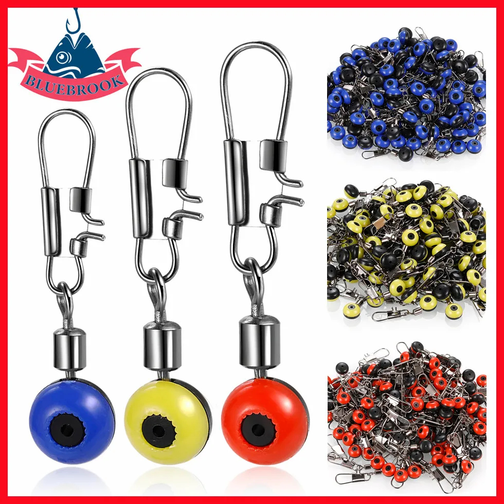 Fishing Connector Swivels Float Bobber Stops Space Beans Pin Bearing Rolling Snap for Sea Fishing Hooks Lure Tackle Accessories