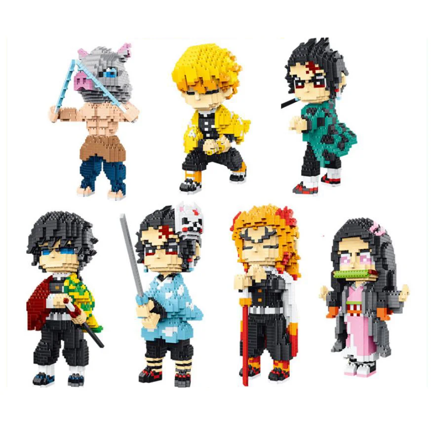 

1000+pcs Japan Anime Block Demon Slayer Kamado Tanjirou Nezuko Tomioka Giyuu Agatsuma Zenitsu Hashibira Inosuke Figure Toy