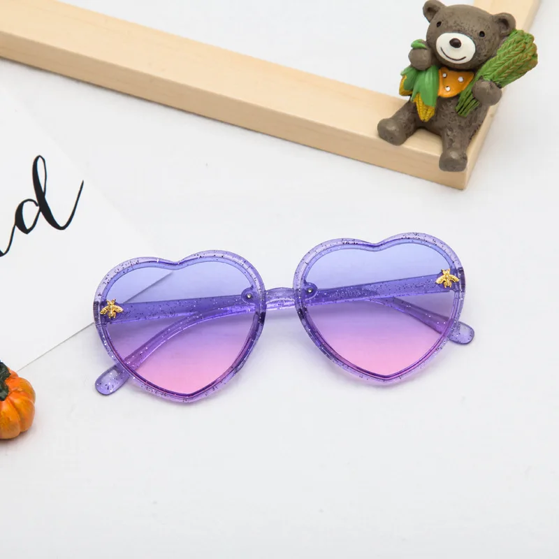 

Heart Kids Sunglasses Children Retro Cute Cartoon Bee Pink Sun Glasses Frame Girls Boys Baby Eyeglasses Fashion New Trends 2021