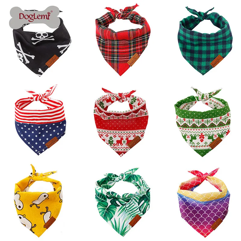 Рождественский треугольный шарф для домашних животных слюнявчик платок кошек и