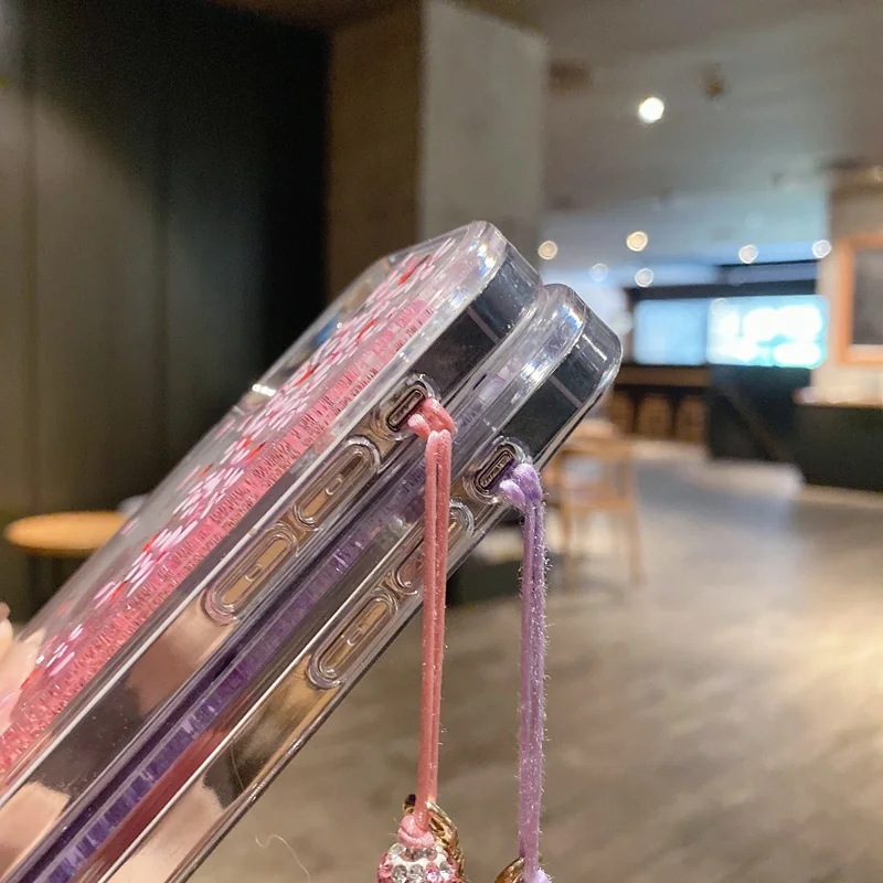 

Wrist Belt Glitter Liquid Case For Xiaomi Mi A1 A2 A3 8 9 SE T 9T 10 Lite Note 10 CC9E CC9 Pro 5X 6X Girls Hand Strap Soft Cover