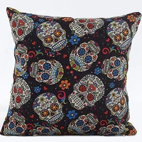lj art 45cmx45cm 18x18 black floral mexican day of the dead skull pillow case cushion cover