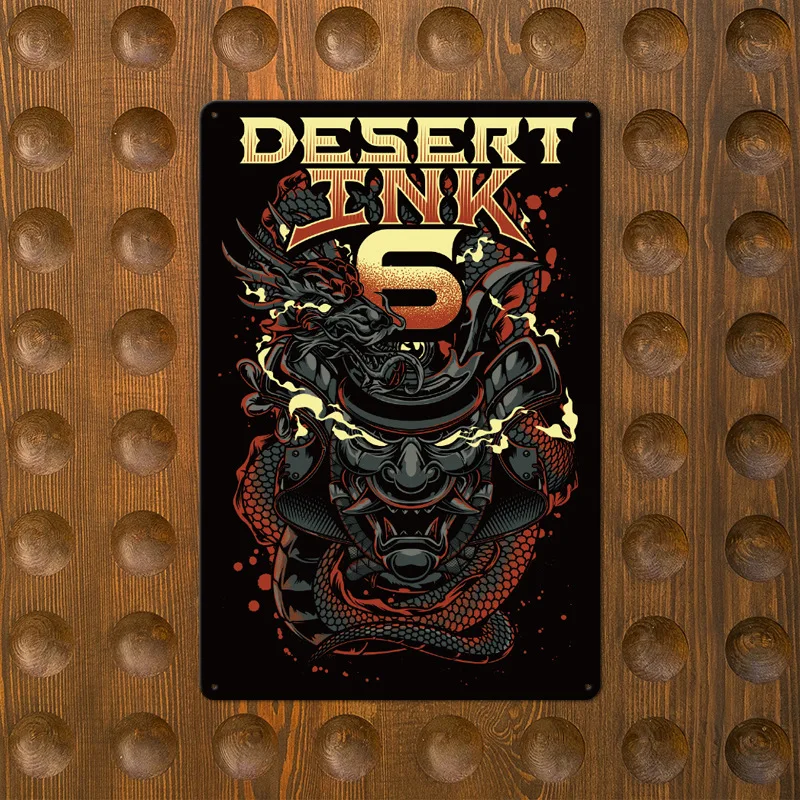 Потертая металлическая Оловянная стена знаки пустынные чернила БОБО робот