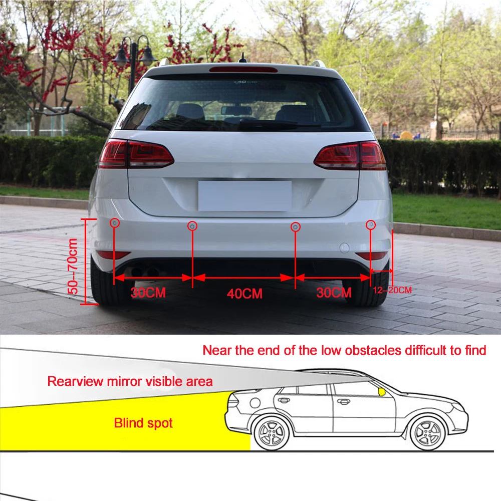 

Car Auto Parktronic Alarm System 8 Sensors Display Led Digital Universal Reversing Red Voice Parking Sensor Kit Radar Detector