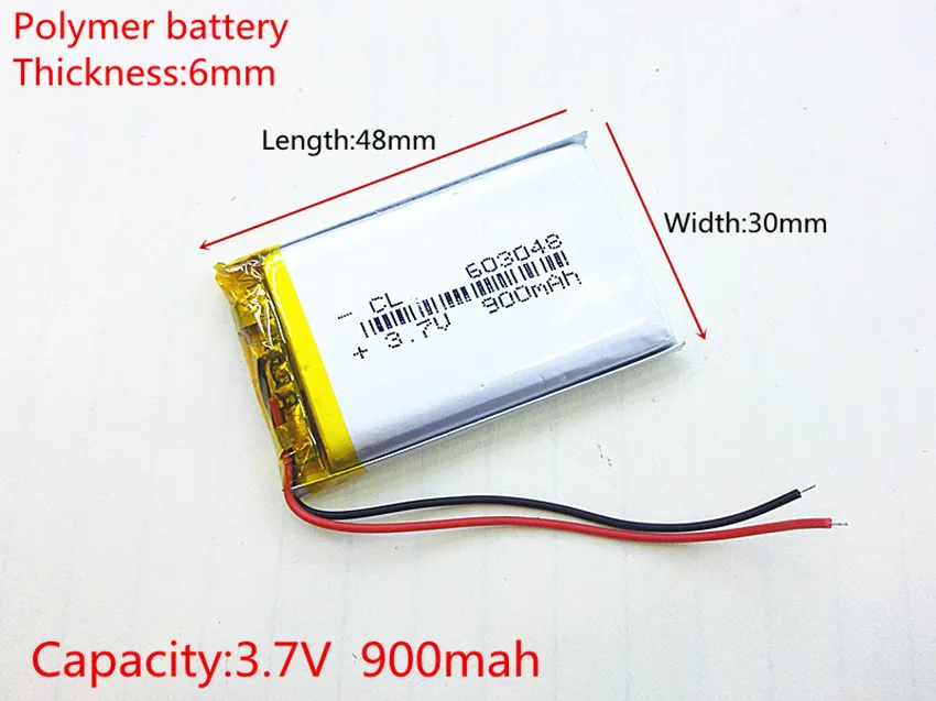 3 7 V 900 mAH 603048 PLIB полимерный литий-ионный/литий-ионный аккумулятор для GPS mp3 mp4 mp5 dvd