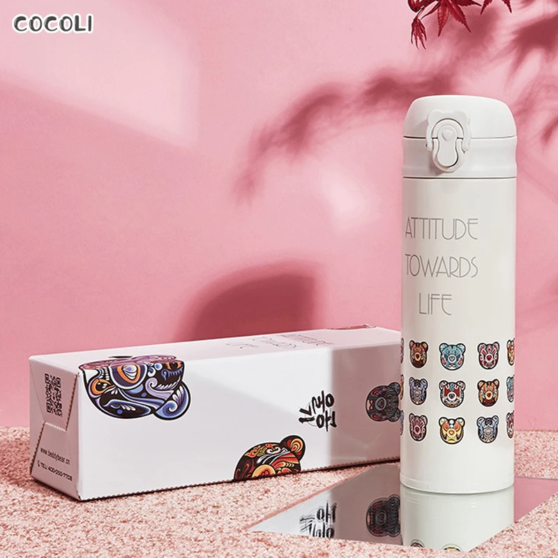 Термос из нержавеющей стали в китайском стиле с изображением медведя на Фейсбуке