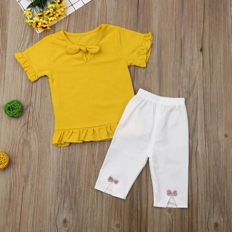 Комплект летней детской одежды из 2 предметов для маленьких девочек Повседневная