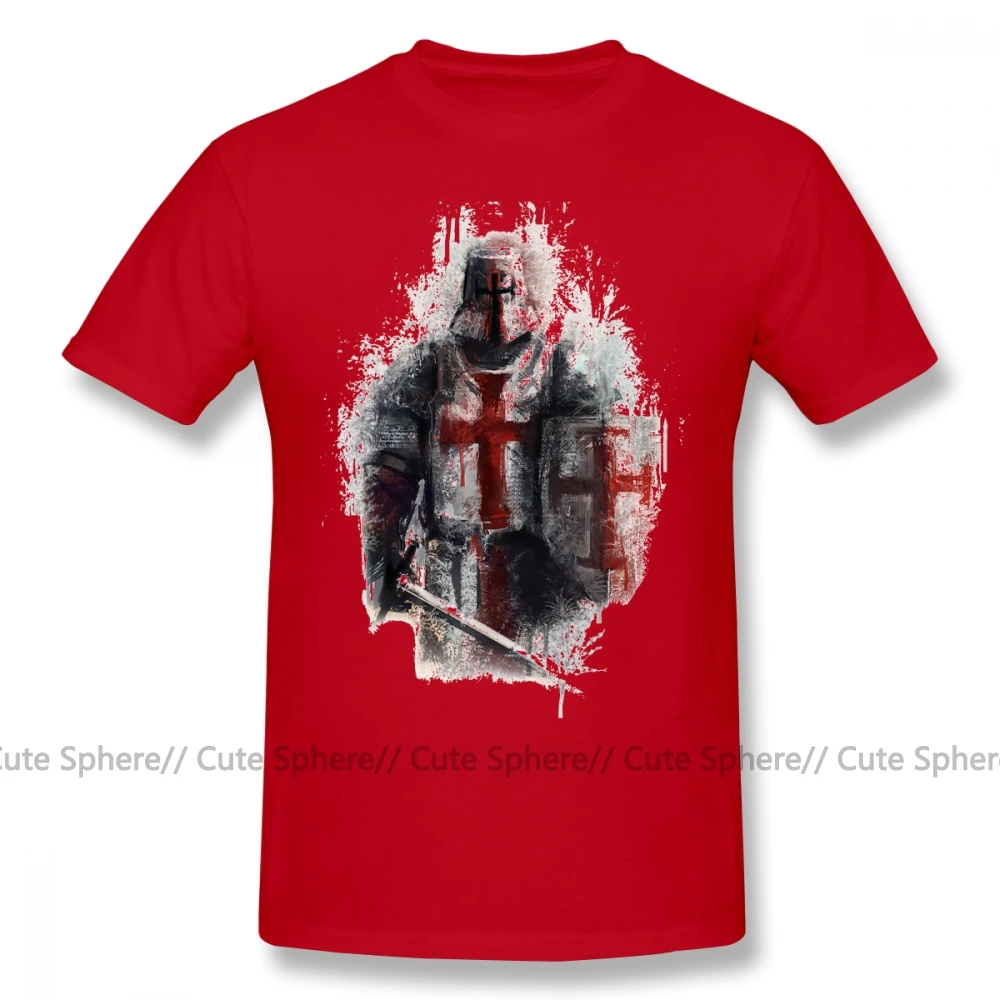 Футболка Crusader, футболка Crusader, модная футболка с графикой, 100 хлопок, мужская, 4xl, с коротким рукавом, забавная футболка - Цвет: Red