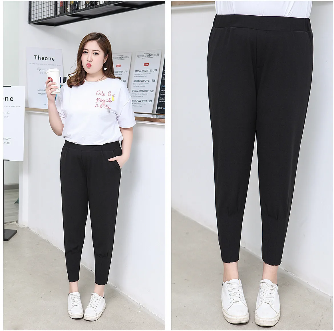 Брюки-султанки женские свободного покроя Стрейчевые брюки до щиколотки большие