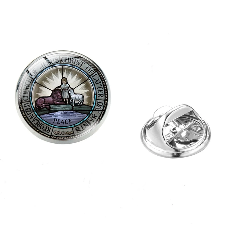 SIAN Mormon Jesus Christ Art Photoes Badge Relief Society Lds Mormons Glass Cabochon Collar Pin Men Women Stainless Steel Brooch | Украшения