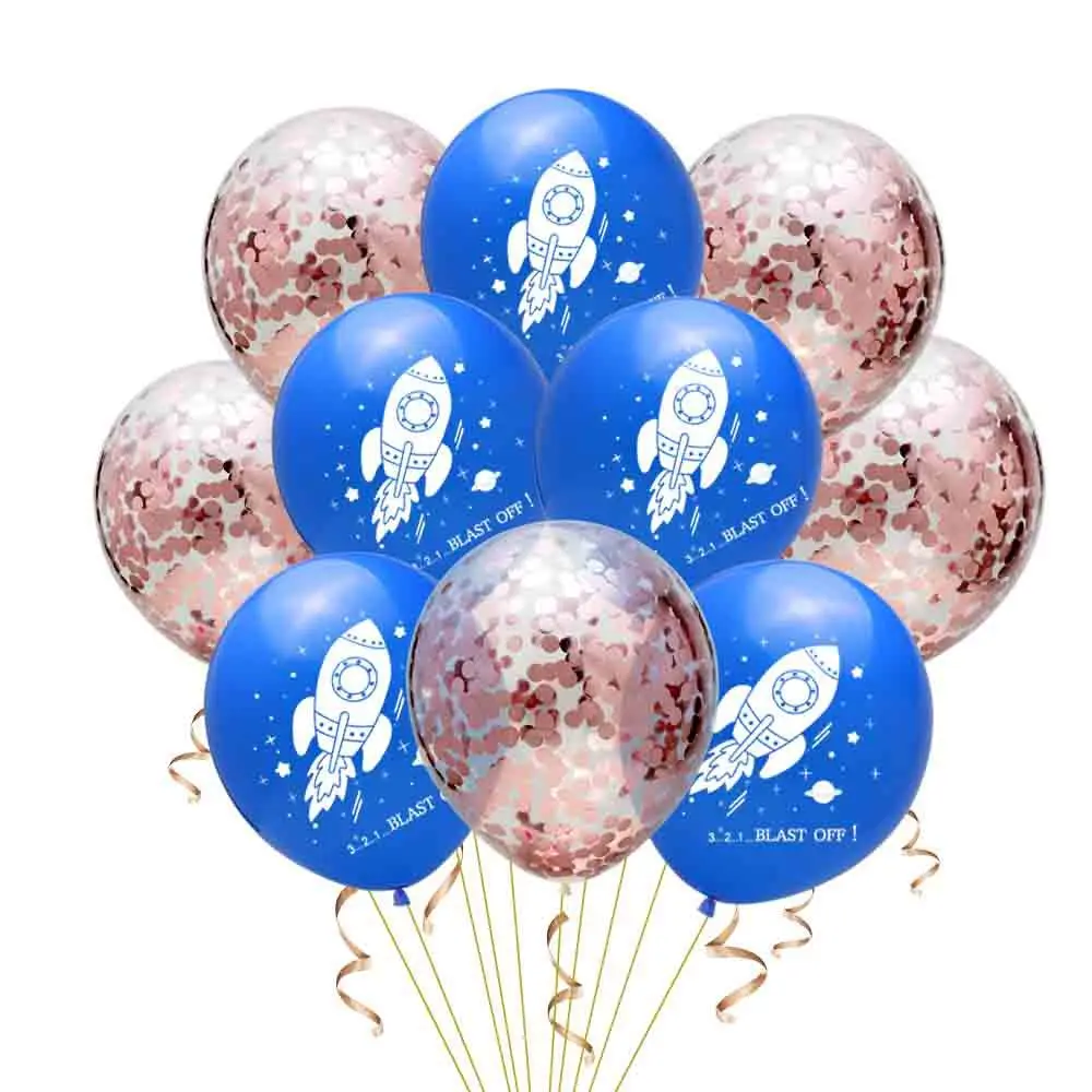 10 шт. 12 дюймов День рождения Космос астронавт ракета конфетти блесток набор