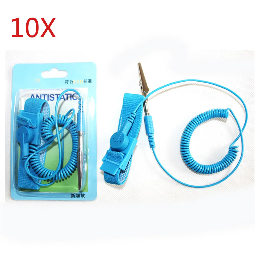 10 шт./лот регулируемый ПВХ электростатический Антистатический браслет разрядный