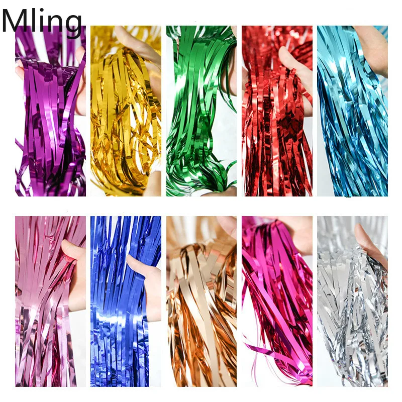 Свадебный фон для фотосъемки с блестками золотистого цвета бахромой из фольги и