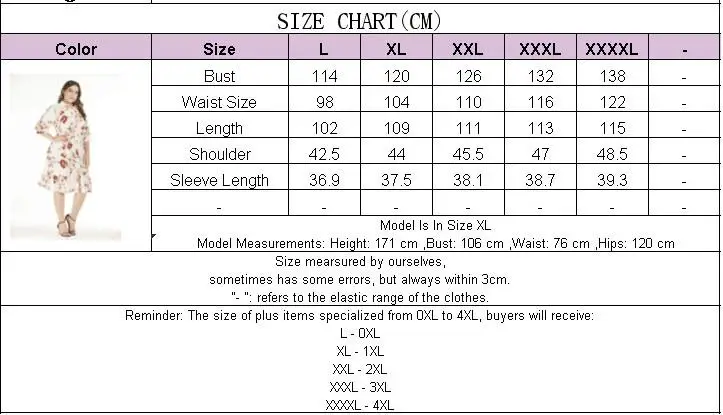 

COCOEPPS 2020 Women Plus size Floral Print Dress Summer Vintage Shirt Dress Office 4XL Large size Lady Casual Half Sleeve Dress