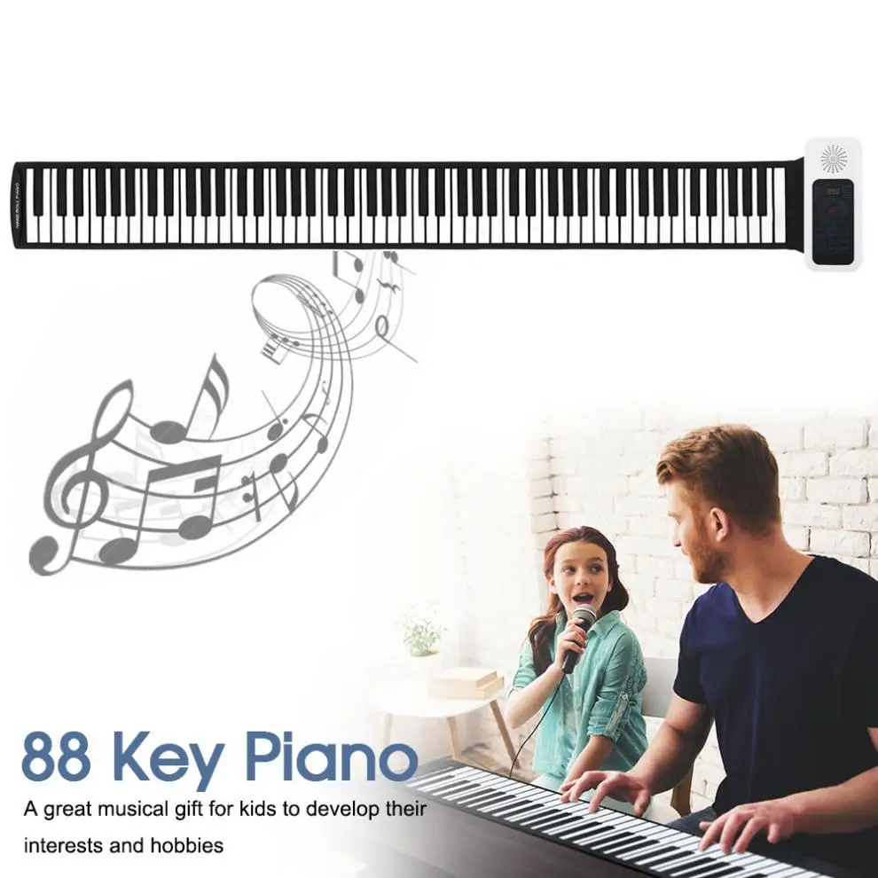 88 Keys USB MIDI Roll Up Piano Electronic Portable Silicone Flexible Keyboard Organ Built-in Speaker Electronic Organ Hot enlarge