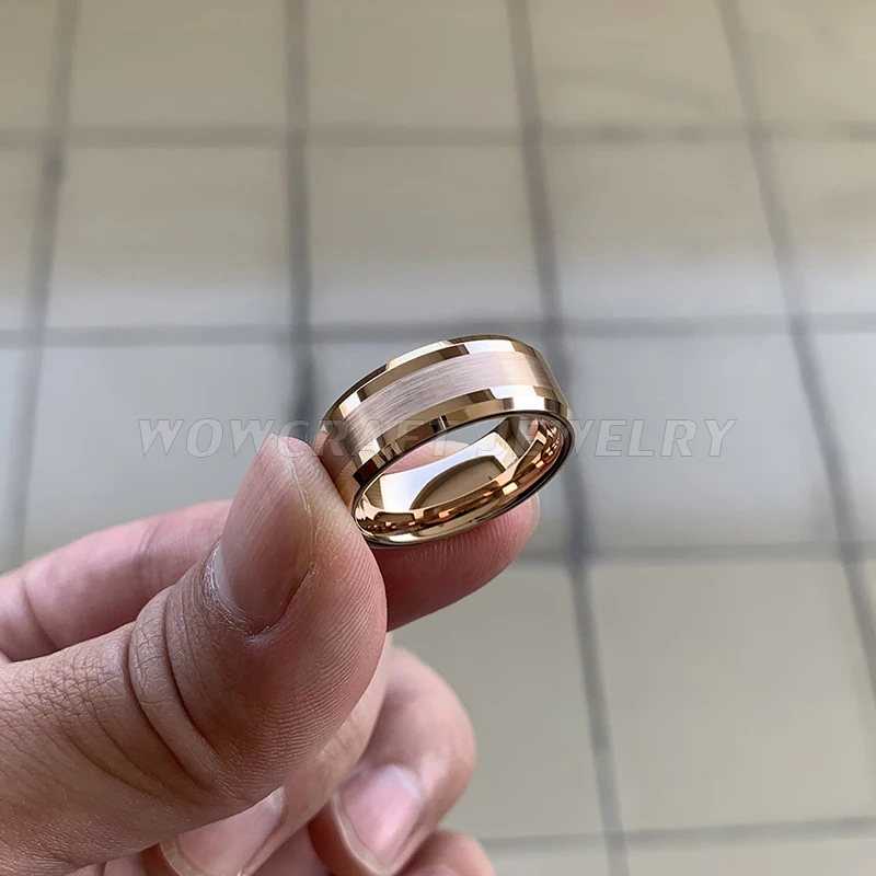 Обручальные кольца из розового золота вольфрама для мужчин и женщин удобные