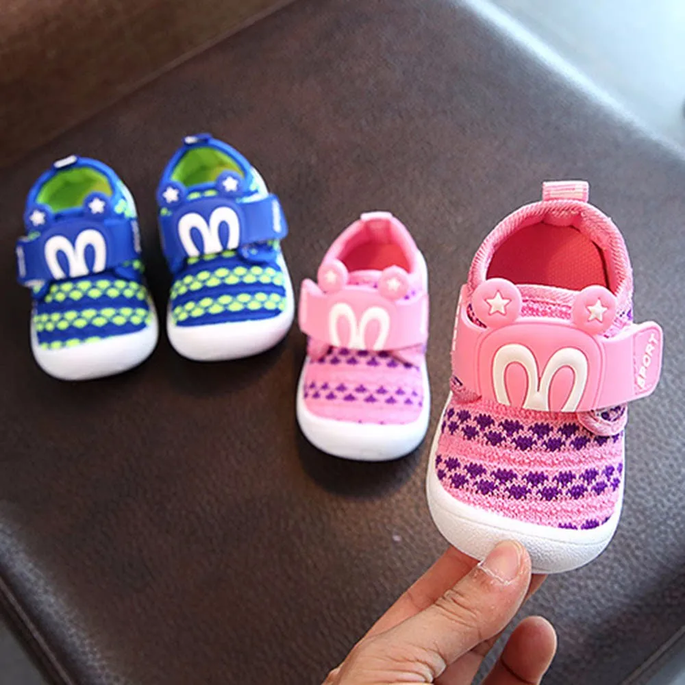 

Children's baby baby casual shoes cute cartoon rabbit ears solid color printing casual squeak sneakers 40*