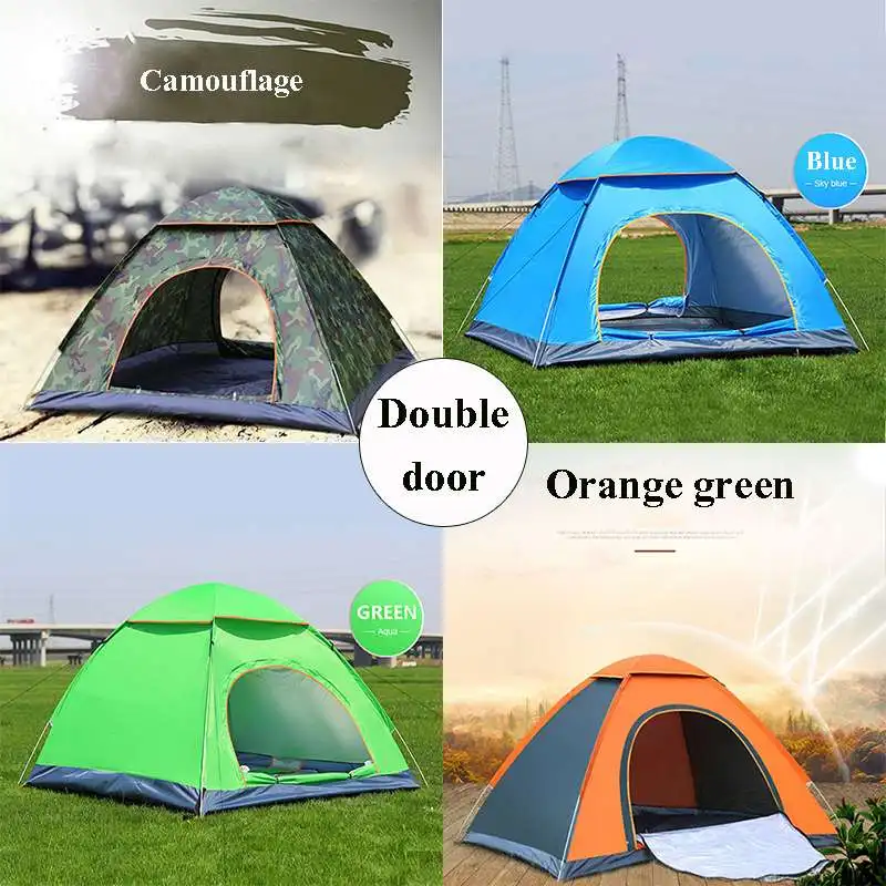 

Outdoor Camping Tent Portable Fully Automatic Double-door Beach Traveling Hiking Sunshade Waterproof Shelter For 2-3 People
