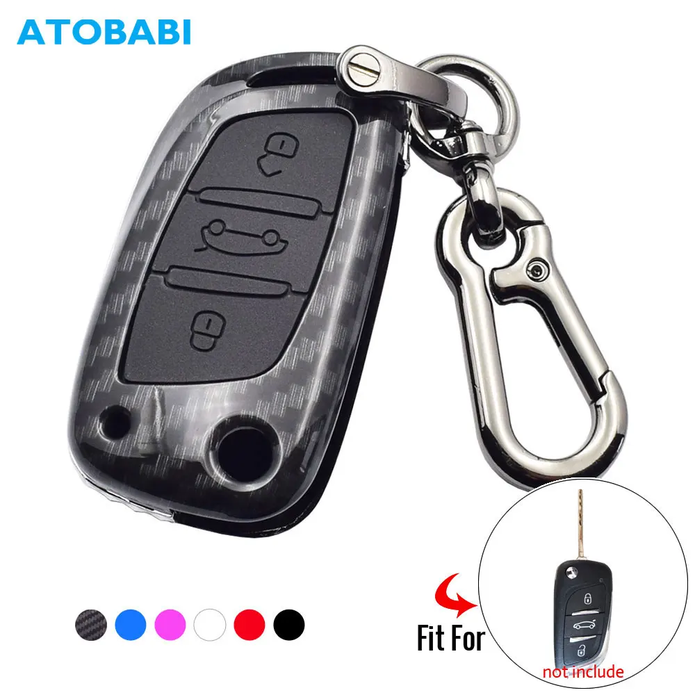 Карбоновый чехол для автомобильного ключа Peugeot 207 307 308 Citroen C2 C3 C4 C5 C6 C8 3 кнопки