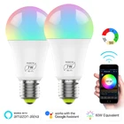 E27 Wi-Fi, цветная (RGB) Светодиодная лампа светильник с регулируемой яркостью света таймер Функция домашние украшения умный светильник ing с Alexa Google Home
