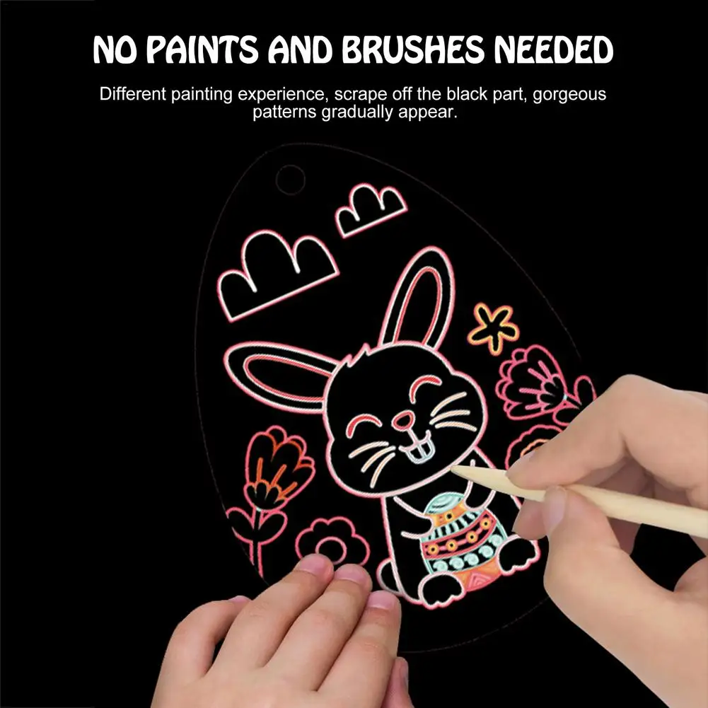 Пасхальные бумажные украшения для царапин пасхальное подвесное ремесло