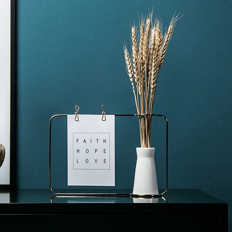 

Iron Picture Frame Photo Frame Home Furnishings Decorations Note Clip Hydroponic Vase Simple Modern Black Desk Decor For Home
