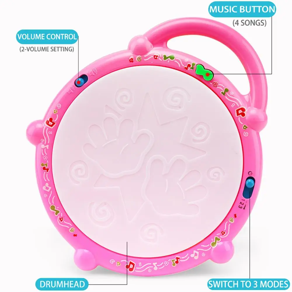 Мини барабанная Музыкальная погремушка для детей обучающая игрушка маленьких