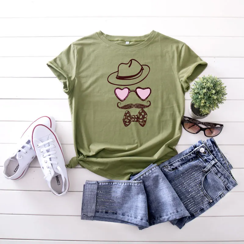 

JCGO Plus Size 5XL Women Summer T Shirt Cotton Cute Cartoon Print Short Sleeve O-Neck Casual TShirts Tops Graphic Tees Women