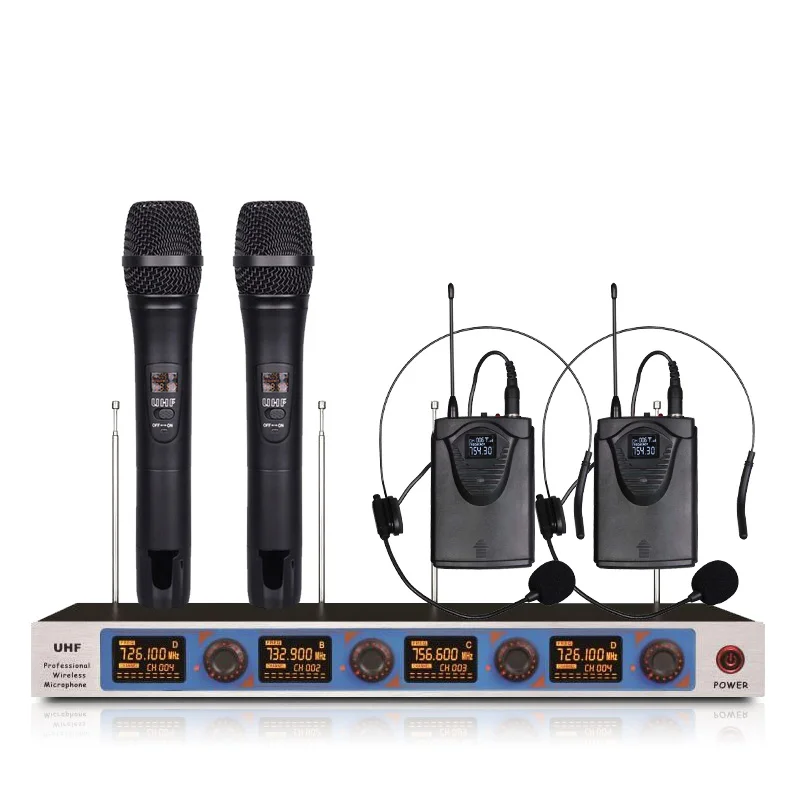 Профессиональный беспроводной VHF микрофон 4 Конференц-микрофона церковная школа