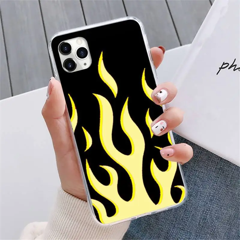 

Fashion Red Flames Fitted Phone Case For iphone 12 5 5s 5c se 6 6s 7 8 plus x xs xr 11 pro max mini
