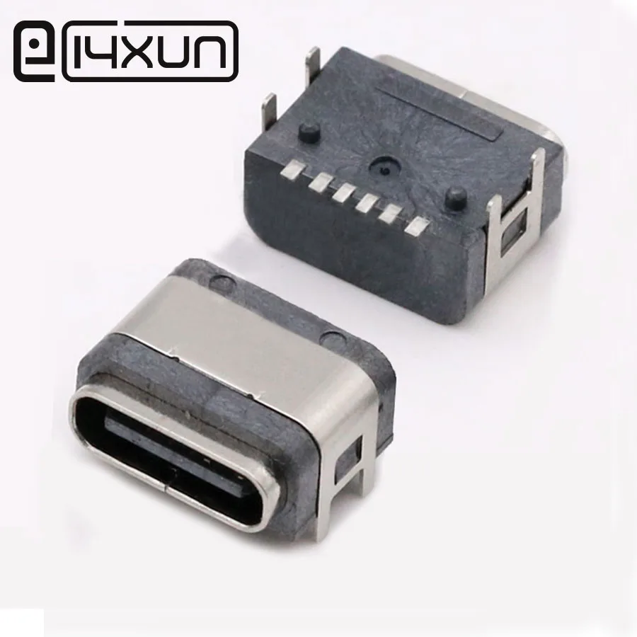 1 шт. гнездовой разъем USB Type C 6P 4 футовый SMD Встроенный usb 3 типа водонепроницаемый DIY