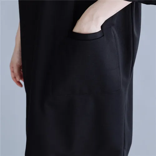 

White Dress For Women Literary Women Dress Turtleneck Ladies Dresses Pockets Korean Dress Loose Vestidos De Fiesta Ukienki