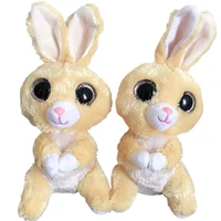 new 15cm ty big eyes beanie plush animal brown rabbit animal plush collectible toy children christmas birthday gift