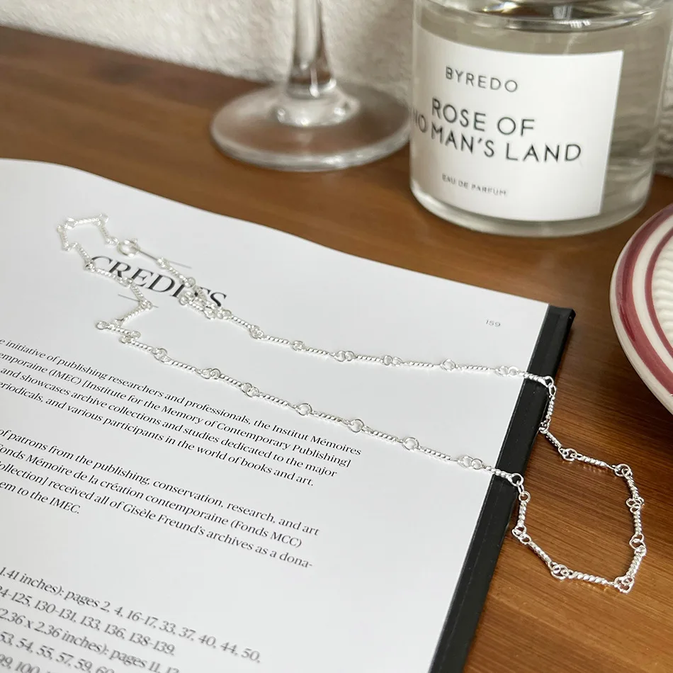 Крученая цепочка-чокер из 100% серебра 925 пробы