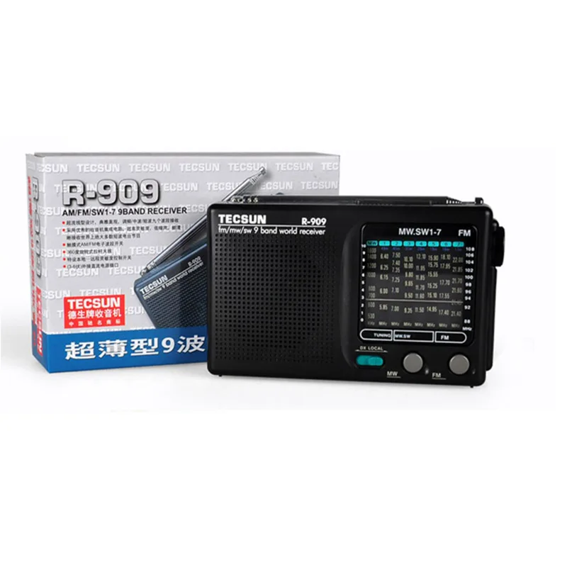 TECSUN R-909 AM/FM/SM/MW (9 диапазонов) многополосный радиоприемник вещание со встроенным