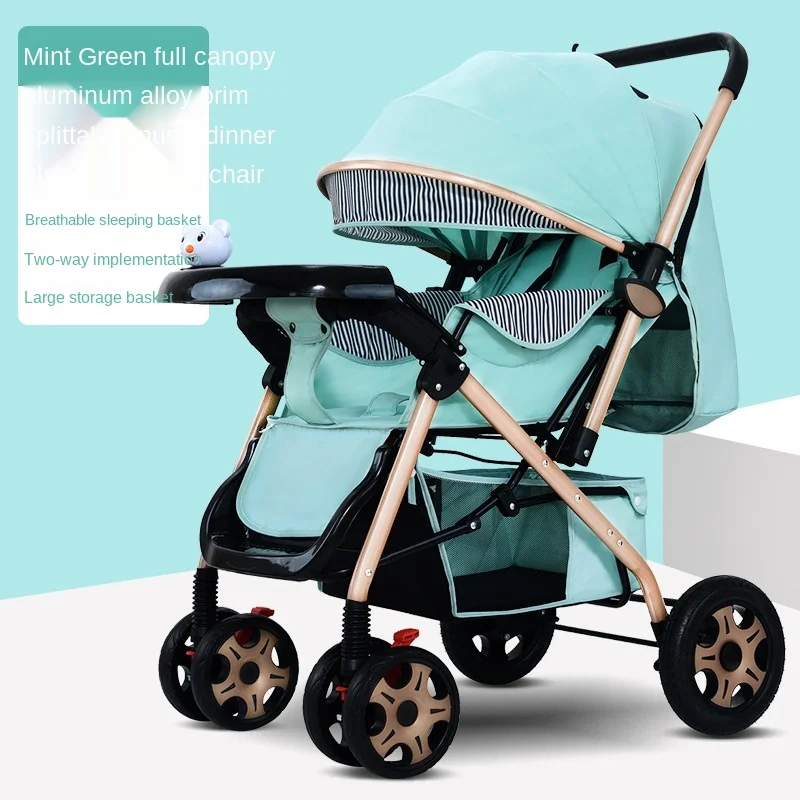 

0-6Y Baby Stroller Wagon Portable Folding Baby Pushchair Lightweight Pram Baby Carriage Baby Car With Dinner Plate Four-wheel