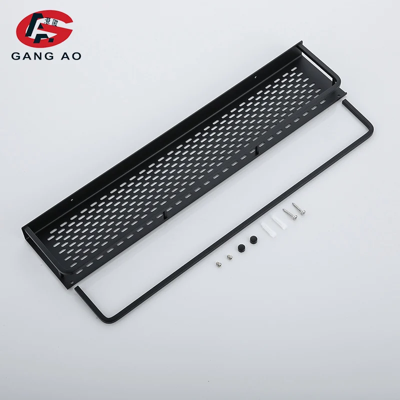 Алюминиевая черная полка для ванной комнаты Корзина Для ванны и душа Полки Полка