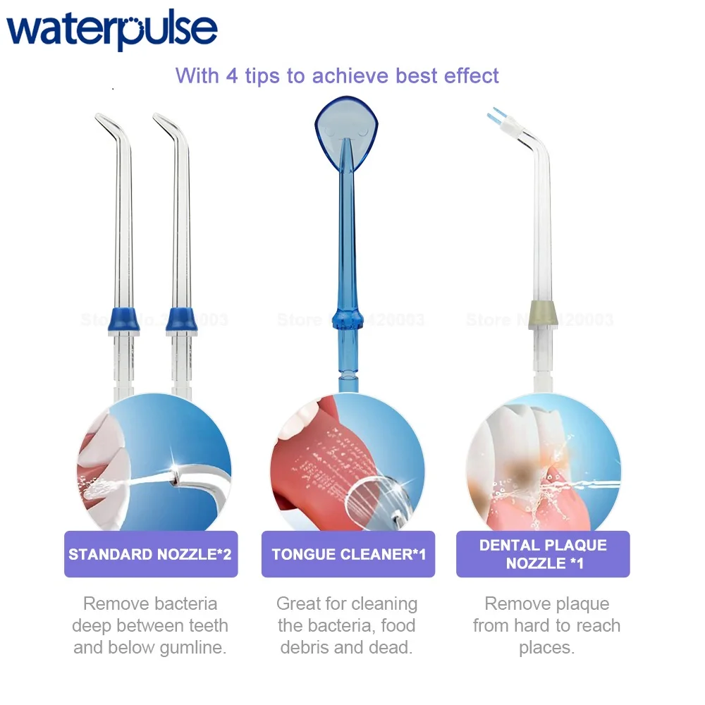 

Waterpulse V500 Oral Irrigator Dental Portable Water Flosser Cordless Dental Irrigator Jet 4 mode 200ml Waterproof Teeth Cleaner