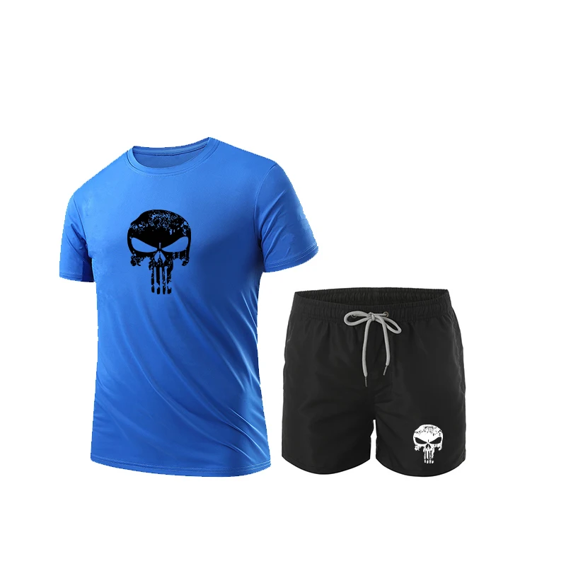 

2021 Men's Sports Short Sleeve T-Shirt, Jogging T-Shirt, Fitness T-Shirt, Quick Drying Game Set Shorts